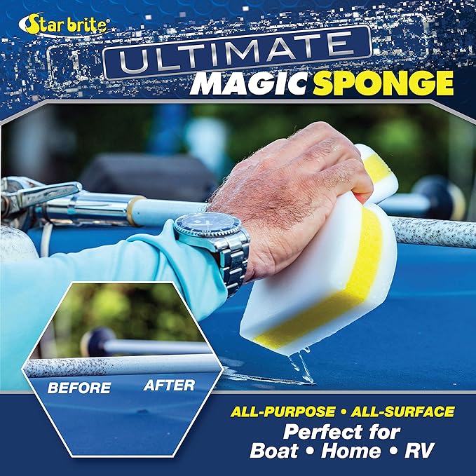 STAR BRITE Ultimate Magic Sponge - Boat Scuff Eraser Melamine Scrubber with Reinforced Core - 2 Pack (041000)