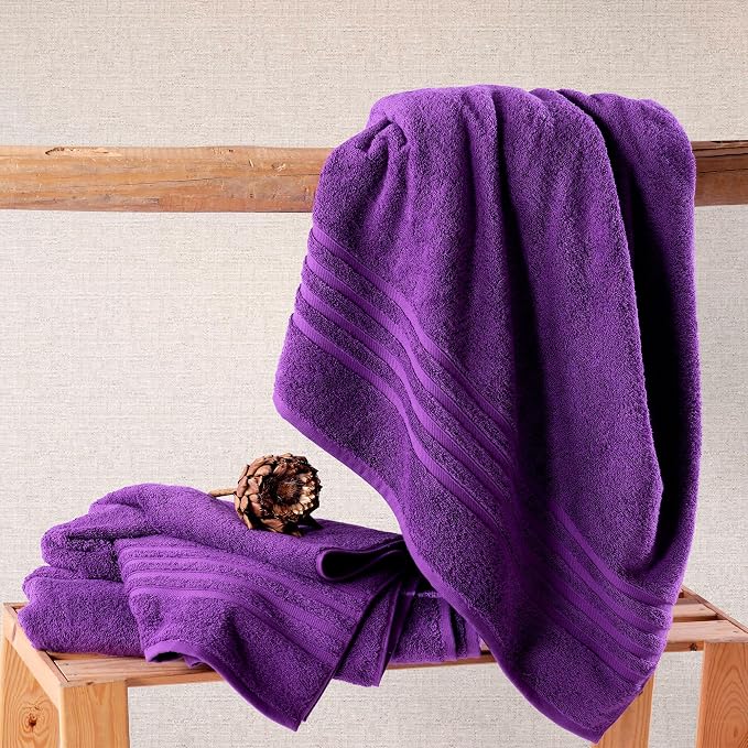 Hawmam Linen Jumbo Large Bath Sheets Towels 2 Pack Soft and Absorbent, Premium Quality 100% Cotton Towels (Lilac Purple, Bath Sheet)