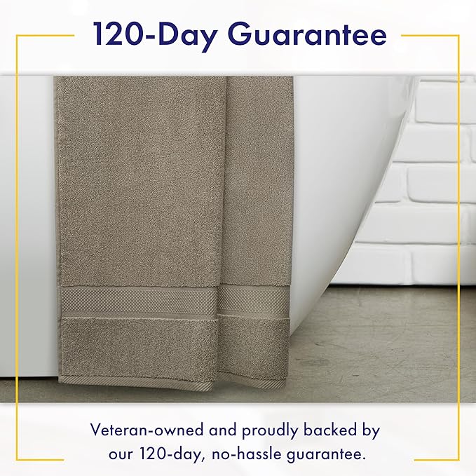Alusa Home 100% Organic Luxury Bath Sheets - GOTS Certified - Extra Large 35x70 Inches (Pack of 2) Zero-Twist, Long-Staple Cotton Bath Sheet Set (Taupe)
