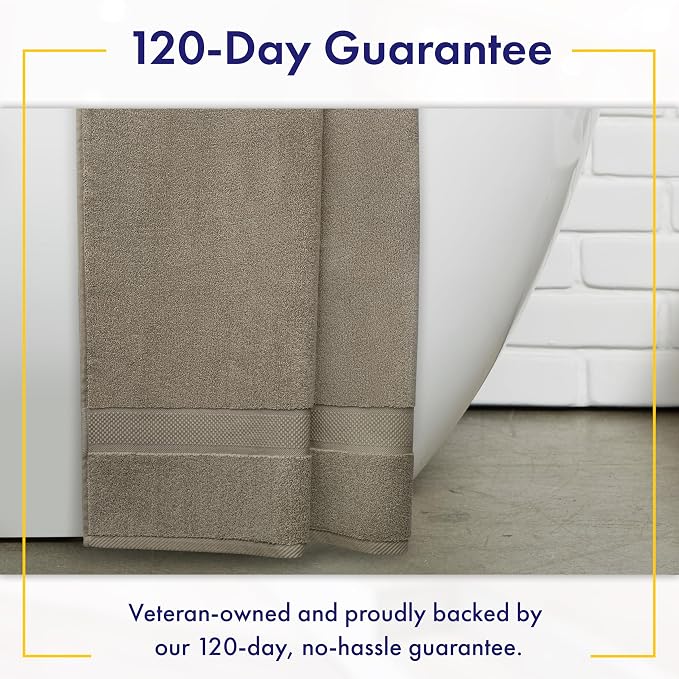 Alusa Home 100% Organic Zero-Twist Cotton Towels - GOTS Certified Luxury Bath Towels - Ultra Soft & Plush 700GSM Long-Staple Cotton - 6 Piece Towel Set (Taupe)