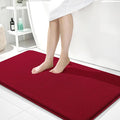 OLANLY Memory Foam Bathroom Runner Rug 44x24, Absorbent Long Bath Mat, Red | Soft Quick Dry Bath Mat Rugs, Non-Slip, Machine Washable Mat for Bathroom Floor, Tub and Shower, Home Decor Accessories