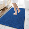 OLANLY Large Bathroom Rugs 59x35, Soft Absorbent Chenille Bath Rugs, Rubber Backing Quick Dry, Machine Washable Bath Mats for Bathroom Floor, Tub and Shower, Home Decor Accessories, Deep Navy Blue
