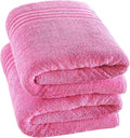 Hawmam Linen Jumbo Large Bath Sheets Towels 2 Pack Soft and Absorbent, Premium Quality 100% Cotton Towels (Pink, Bath Sheet)