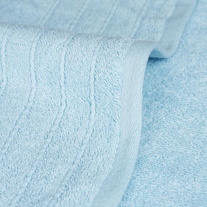 Tens Towels 4 Piece Extra Large Bath Towels 30 x 60 Inches, Sky Blue | 100% Cotton, Larger & Lighter Weight, Quicker to Dry, Super Soft and Absorbent, Perfect for Bathroom