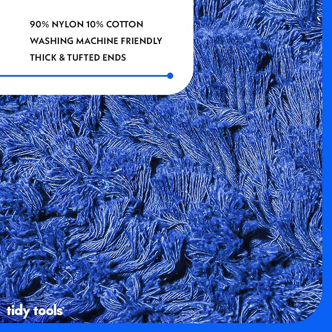 Commercial Dust Mop Replacement Head – 60 x 5 in. Cotton Nylon Reusable Mop Head – Industrial Dust Mop Refill for Floor Cleaning & Janitorial Supplies, Blue