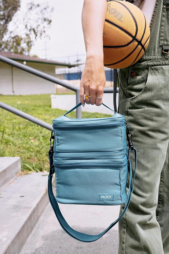 PackIt Freezable Mod 3-In-1 Lunch Box 4.5L Capacity, Agave | Built-in ice packs, EcoFreeze+ Technology, 3-in-1 use, Two compartments: freezable & insulated, Men and Women, Fresh lunches
