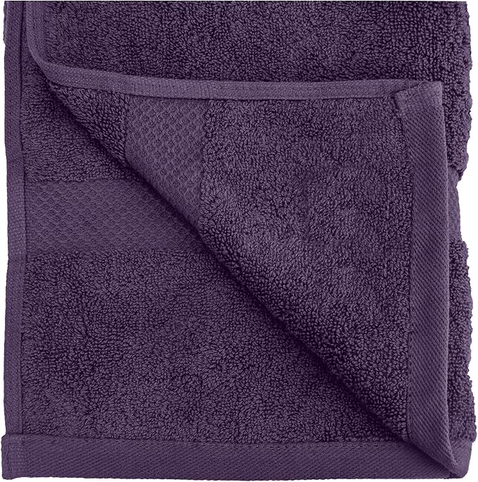 HERCULEAN Premium Bath Towels 24 x 48 Pack of 6 | Quick Dry and Highly Absorbent | 100% Cotton Terry Towels for Bathroom - Perfect for Shower - Pool and Spa - Luxury Soft Towels - Plum
