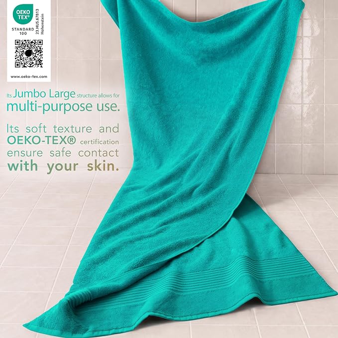 Cotton Paradise 100% Cotton Hand Towels, 2 Piece 35x70 Hand Bath Towels, Turquoise