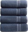 Springtree Home Luxury Bamboo Rayon Bath Towel Set | 4-Pack | French Blue | 35% Bamboo Rayon - 65% Zero Twist Cotton | Absorbent Quick-Dry Towels for Bathroom | Ultra Soft | OEKO-TEX Standard 100