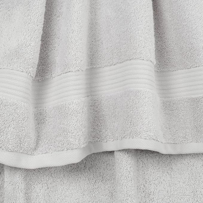 Cotton Paradise 100% Cotton Turkish Towel Set, Soft Absorbent Quick Dry, 4 Piece Bath Towel Set, Silver Grey