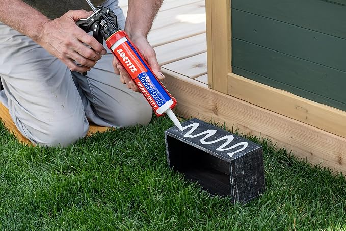 Loctite Power Grab Express Heavy Duty Construction Adhesive, 9 fl oz Cartridge, Versatile Constuction Glue for Wood, Wall, Tile, Foam Board & More (Pack of 2)
