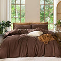 MooMee Duvet Cover Set 100% Washed Cotton Linen Like Oversized King | Relaxed Linen-like Texture. Soft, Breathable & Long-lasting Comfort. Lightweight. Hidden Zipper with 8 Interior Corner Ties