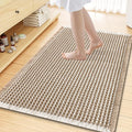 Smiry Waffle Bath Mat 47x32, Extra Soft Absorbent Bathroom Rugs, Non Slip Machine Washable Quick Dry Bath Rugs for Bathroom Floor, Tub, Shower, Home Decor Accessories, Brown & Cream