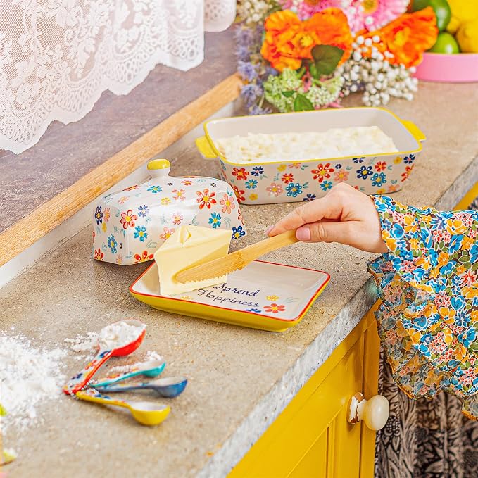 Sass & Belle Folk Floral Measuring Spoons, Measure Cups