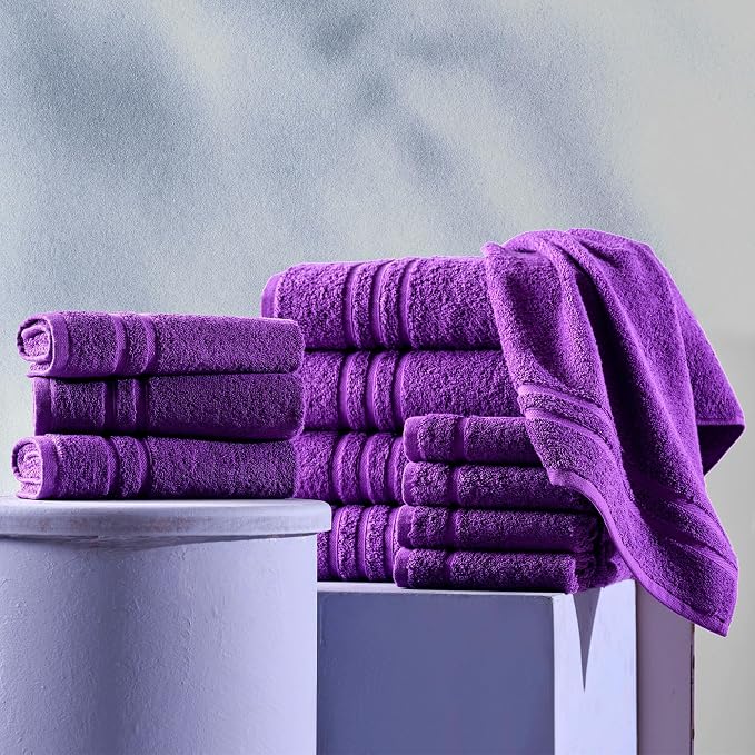 Hawmam Linen Lilac Purple Bath Towels 4 Pack Soft and Absorbent, Premium Quality Perfect for Daily Use 100% Cotton Towel 600 GSM