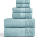 Springtree Home 100% Cotton Bath Towel Set | 6-Piece Set | Textured |Aegean | Absorbent & Quick-Dry Bathroom Towels | Textured and Durable Cotton Towels for Bathroom | OEKO-TEX | Krista Collection
