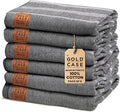Gold CASE LYCIA Turkish Beach Towel Set of 6 – 100% Cotton Turkish Beach Towels Bulk 70 x 38'' – LYCIA Oversized, Quick Dry & Sand Free Beach Towel – Lightweight Towels Set in Black