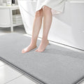 OLANLY Memory Foam Bathroom Runner Rugs 70x24, Long Bath Mats, Light Grey | Soft Quick Dry Bath Mats, Non-Slip, Absorbent Machine Washable Mat for Bathroom Floor, Tub and Shower, Home Decor Accessories
