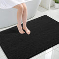 OLANLY Large Bathroom Rugs 44x32, Extra Soft Absorbent Chenille Bath Rugs, Rubber Backing Quick Dry, Machine Washable Bath Mats for Bathroom Floor, Tub and Shower, Home Decor Accessories, Black