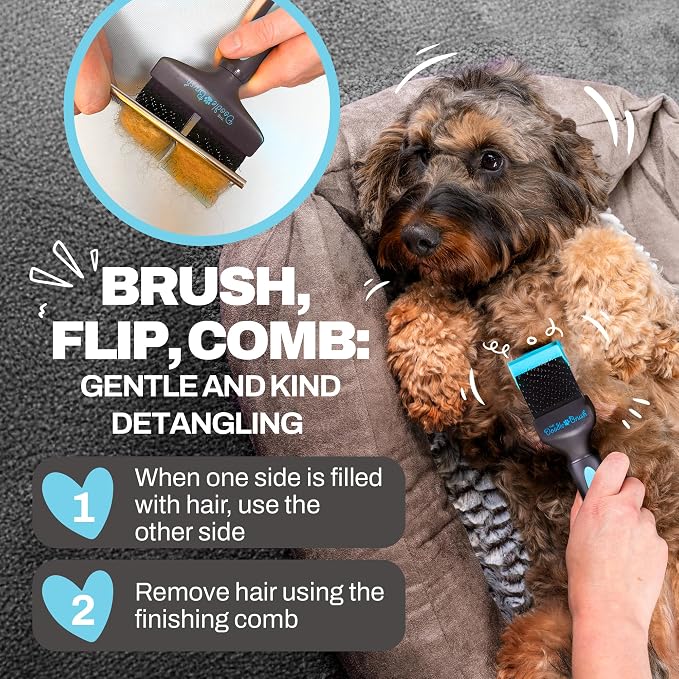 The Doodle Brush, Slicker Brush for Dogs, Single Head Dog Hair Brushes, Flexible Head Slicker for Dogs, Poodle, Labradoodle, Sheepadoodle, Tangle-Free Grooming, Healthy & Shiny Coat Pet Brushes