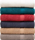 Pleasant Home Bath Towels Set of 6 (24” x 50”) 100% Cotton, 515 GSM | Lightweight, Soft & Highly Absorbent Luxury Towels for Bathroom | for Gym, Pool & Spa | 6 Pack - Multicoloured