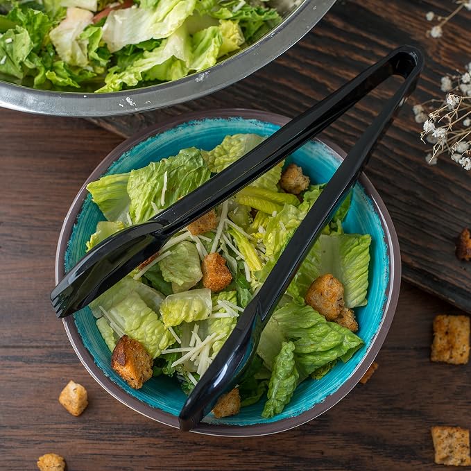 Carlisle FoodService Products CFS Carly Salad Tong, 9" Salad Tong, Black, 1 Pack