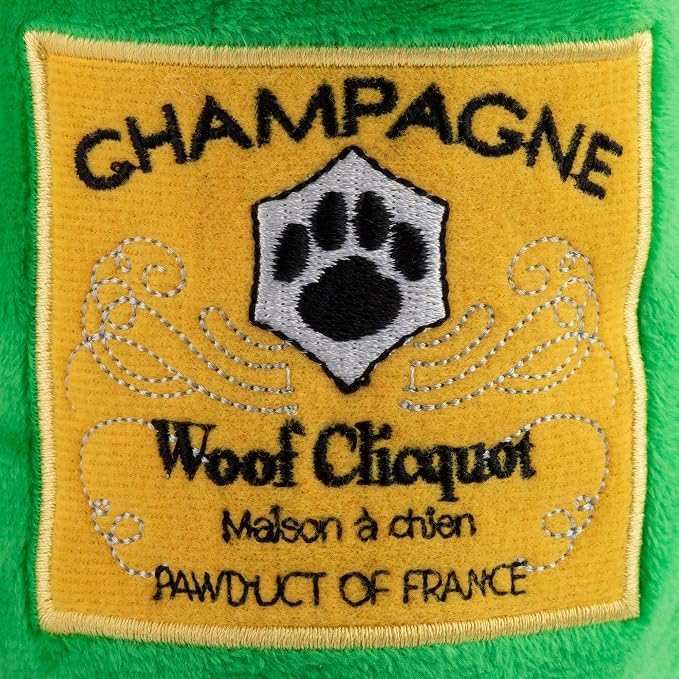 Haute Diggity Dog Woof Clicquot Classic, Plush Designer Dog Toys with Interactive Squeaker, Stimulating Pet Enrichment, Machine-Washable & Safe Materials for All Breeds, One Size