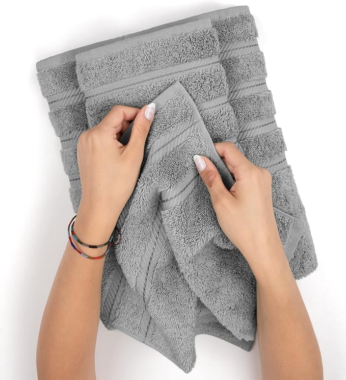 American Soft Linen 100% Cotton Luxury Turkish Towels, 6 Piece Towel Set | Soft Absorbent Quick Dry OEKO Tex Standard 100 Certificated Durable Machine Washable Breathable Premium Hotel Quality