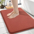 OLANLY Thick Memory Foam Small Bathroom Rugs Mats 24x16, Rustic Terracotta | Soft Quick Dry Bath Mats, Non-Slip, Absorbent Machine Washable Mat for Bathroom Floor, Tub and Shower, Home Decor Accessories