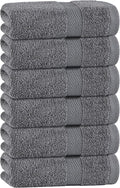 White Classic Gray Hand Towels for Bathroom [6 Pack] Cotton Hand Towel Bulk for Gym, Kitchen and Spa, 16x27 Inches Soft Highly Absorbent Quick Dry Terry Salon Towels