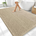 OLANLY Large Bathroom Rugs 70x46, Extra Soft Absorbent Chenille Bath Rugs, Rubber Backing Quick Dry, Machine Washable Bath Mats for Bathroom Floor, Tub and Shower, Home Decor Accessories, Beige