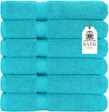 HERCULEAN Premium Bath Towels 24 x 48 Pack of 6 | Quick Dry and Highly Absorbent | 100% Cotton Terry Towels for Bathroom - Perfect for Shower - Pool and Spa - Luxury Soft Towels - Aqua Blue