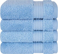 Cotton Paradise 100% Cotton Turkish Towel Set, Soft Absorbent Quick Dry, 4 Piece Washcloth Set, Sky Blue
