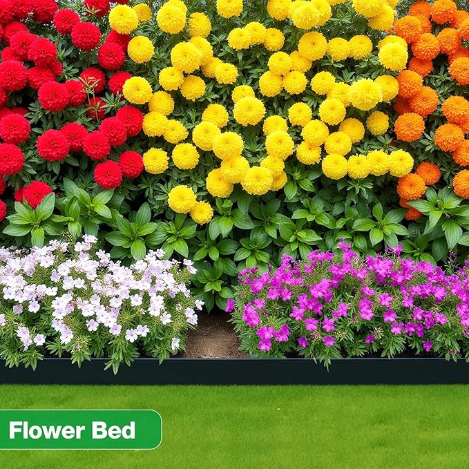 MIXC Garden Edging Border, 100FT 4 Inch Tall Plastic Landscape Edging with 150 U-Shaped Metal Stakes, More Stable and Flexible Tool-Free Lawn Border for Yard, Flower Bed & Landscaping