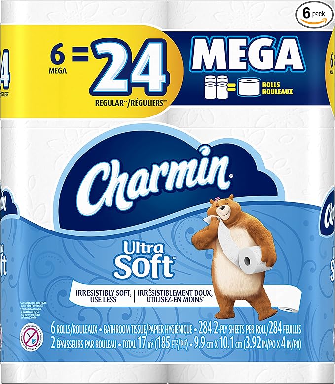 Charmin Ultra Soft Toilet Paper Mega Rolls, 6 Count