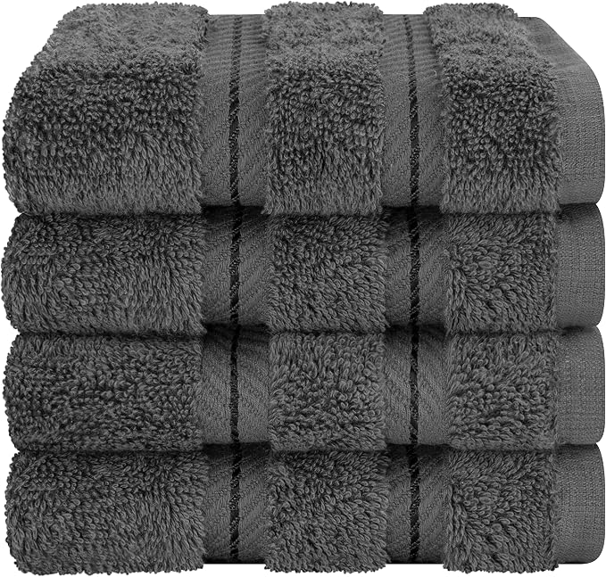 American Soft Linen 100% Cotton Luxury Turkish Towels, 4 PC Washcloth Set | Soft Absorbent Quick Dry OEKO Tex Standard 100 Certificated Durable Machine Washable Breathable Premium Hotel Quality