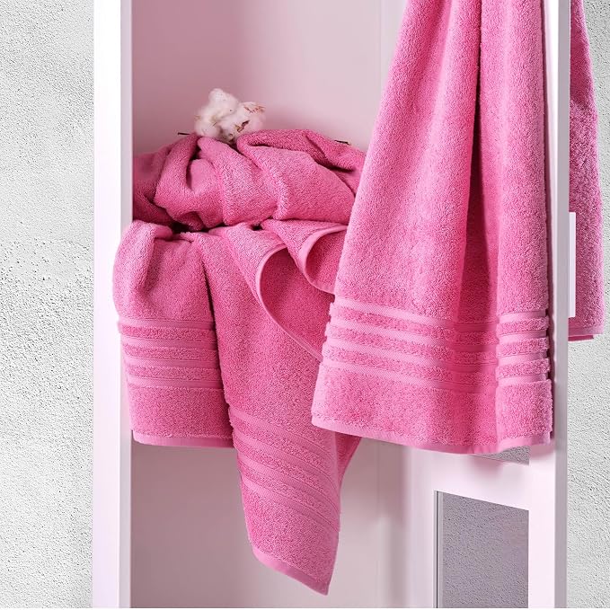 Hawmam Linen Jumbo Large Bath Sheets Towels 2 Pack Soft and Absorbent, Premium Quality 100% Cotton Towels (Pink, Bath Sheet)