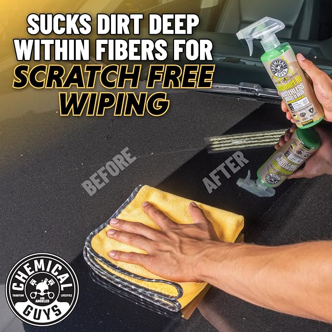 Chemical Guys, Professional Microfiber Towels, 16 x 16 in, Gold, 12 Pack | Ultra-soft, scratch-free towels to buff wax, dry panels and clean glass and interiors, machine washable