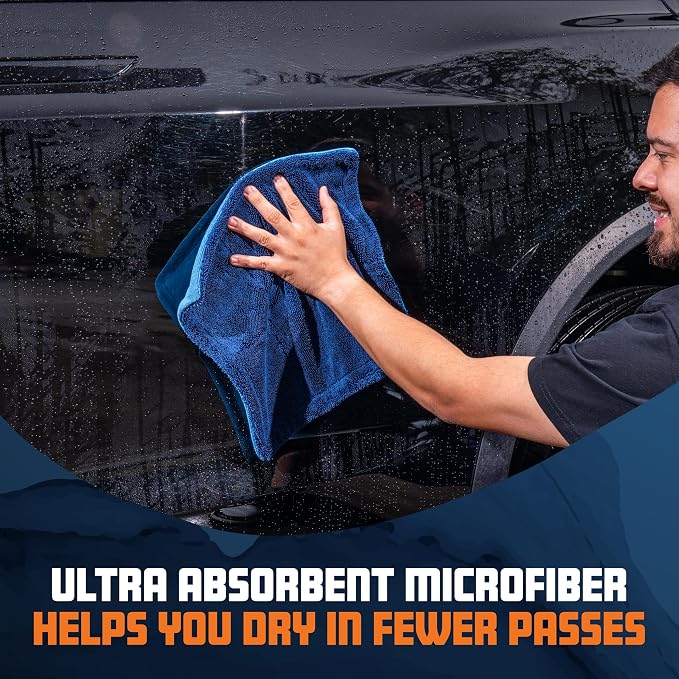 Chemical Guys, Little Megalodon Multi-Purpose Microfiber Towels, 2 Pack