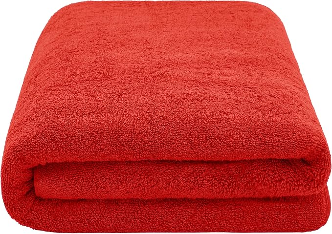 Cotton Paradise 100% Cotton Turkish Towel, Soft Absorbent Quick Dry, 40x80 Oversized Bath Sheet Towel, Red