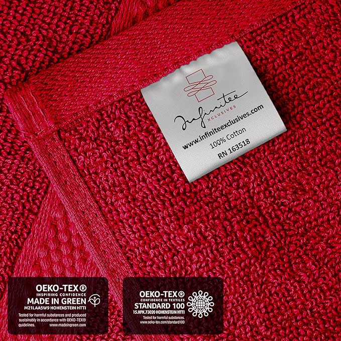 Infinitee Xclusives 100% Cotton Hand Towels for Bathroom - Set of 6 | Ultra Soft, Absorbent & Quick-Drying |16x28 inches| Luxury Hand Towel Set |600 GSM| Gym, Shower, Spa & Hotel Use