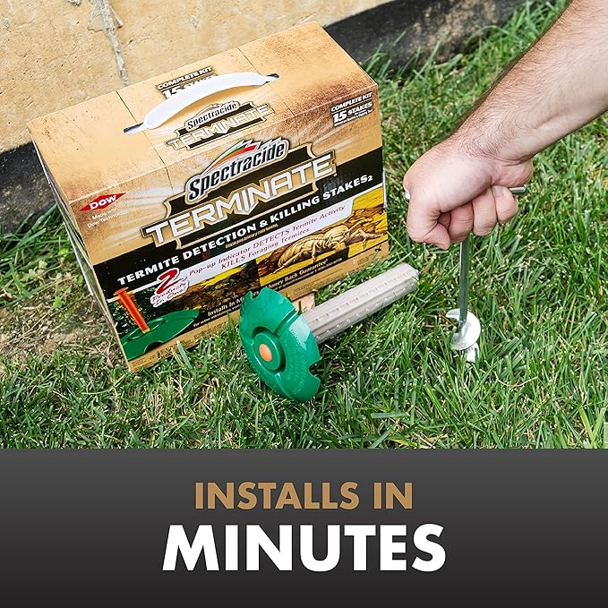 Spectracide Terminate Termite Detection & Killing Stakes2, 5 Count, Replacement Stakes With Pop-up Indicators Detect Termite Activity And Kill Foraging Termites