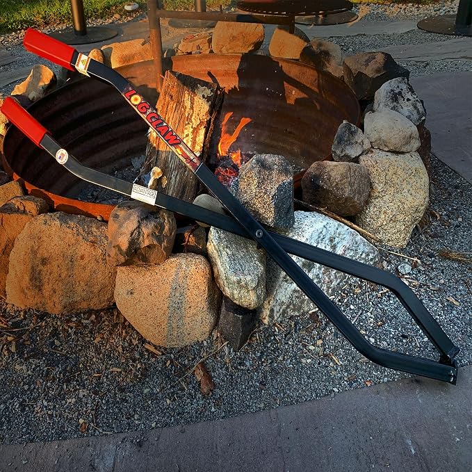 Log Claw 40 Inch | Heavy Duty Fire Tongs Firewood Grabber for Fire Pit Campfire Bonfire | Fireplace Tongs Log Grabber Claw for Indoor Outdoor Fireplace