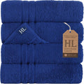 Hawmam Linen Royal Blue Bath Towels 4 Pack Soft and Absorbent, Premium Quality Perfect for Daily Use 100% Cotton Towel 600 GSM