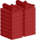 GREEN LIFESTYLE Shop Towels 12" x 14" 50 Pack - Red Cotton Shop Towels, Cleaning Rags, Reusable Shop Rags, Absorbent Terry Cloth Towels for Garage, Automotive and Home Use