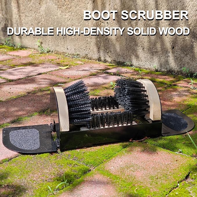 Earl Diamond Boot Scrubber - Outdoor Shoe Scraper Cleaner Brush - Heavy Duty Durable Shoe Cleaning Brush (with Pedal)