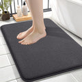OLANLY Memory Foam Small Bathroom Rugs 24x16, Absorbent Bath Mat, Dark Grey | Soft Quick Dry Bath Mat Rugs, Non-Slip, Machine Washable Mat for Bathroom Floor, Tub and Shower, Home Decor Accessories