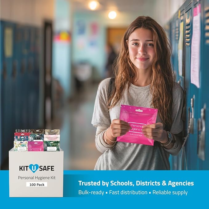 Bulk Period Kits (Assorted Colors) – Prefilled Menstrual Hygiene Kits with Tampon, Pad & Feminine Wipes | Individually Wrapped for Schools, Shelters & Outreach Programs (10)