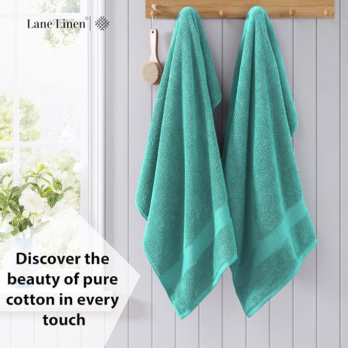 LANE LINEN Oversized Bath Sheet Set Absorbent Quick Dry 100% Cotton - Teal | Cotton Bath Towels Large - Generously Sized, Oversized & Roomy, Lightweight & Breathable, Fade-Resistant Color