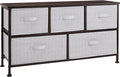 Amazon Basics Extra Wide Fabric 5-Drawer Storage Organizer Unit for Bedroom Closet, Bronze